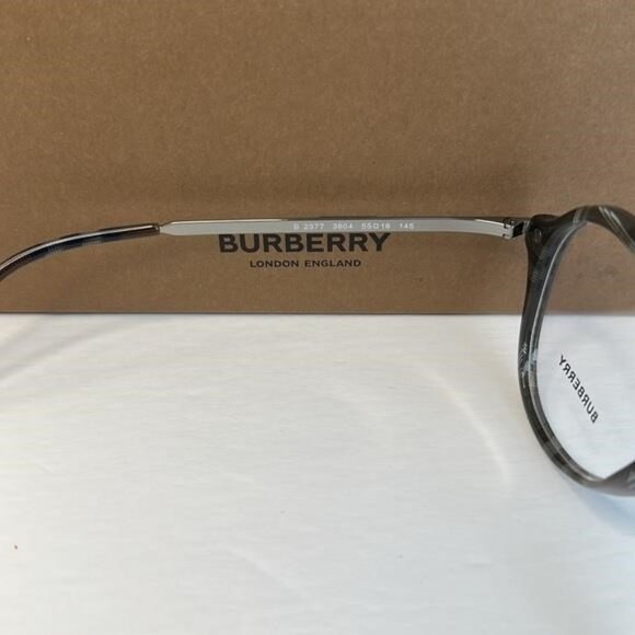 New Authentic EVEGLASSES CHARCOAL CHECK / CLEAR LENS Burberry OBE2377 - Picture 6 of 14